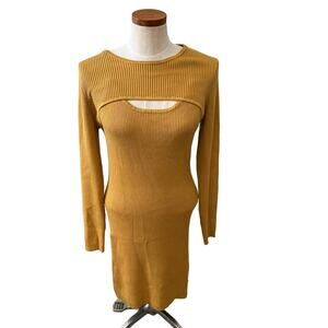 House of Harlow 1960 ribbed knit midi dress and cropped shrug set XL